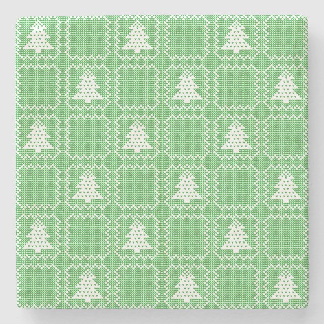 Gemütliches Weihnachtsbaum hässlich Pullover Schac Steinuntersetzer (Vorderseite)