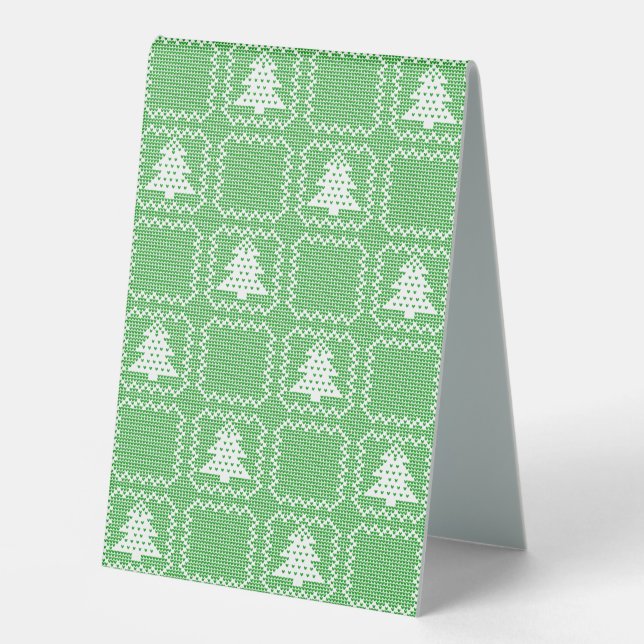 Gemütliches Weihnachtsbaum hässlich Pullover Schac Tischaufsteller (Vorderseite)