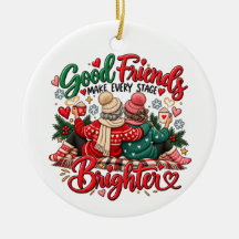 Gemütliches Weihnachtsdesign für beste Freundinnen