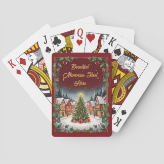 Gemütliches Weihnachtsdorf-Christmas-Poker-Karten Spielkarten