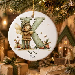 Gemütliches Weihnachtsfest Anfänglicher Personalis Keramik Ornament