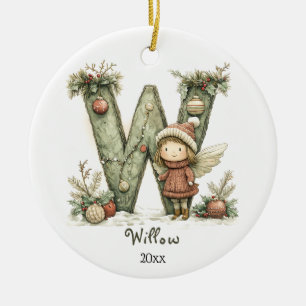 Gemütliches Weihnachtsfest Anfänglicher Personalis Keramik Ornament