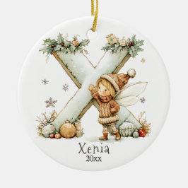 Gemütliches Weihnachtsfest Anfänglicher Personalis Keramik Ornament