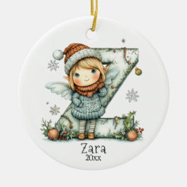 Gemütliches Weihnachtsfest Anfänglicher Personalis Keramik Ornament