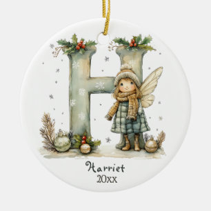 Gemütliches Weihnachtsfest Anfänglicher Personalis Keramik Ornament