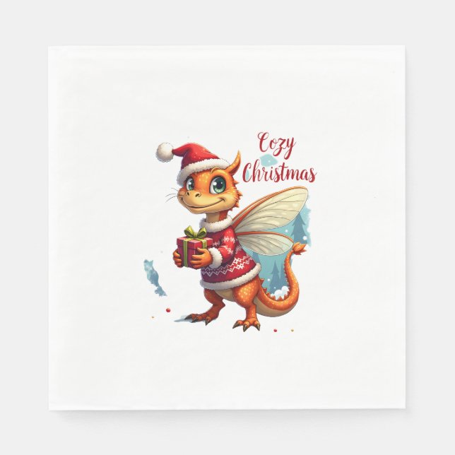 Gemütliches Weihnachtsfest Serviette (Vorderseite)