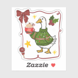 Gemütliches Weihnachtsgans-Feiertagsdesign Aufkleber