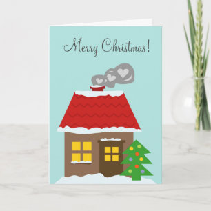 Gemütliches Weihnachtsgebäude - Hütte Holiday Feiertagskarte