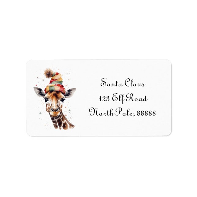 Gemütliches WeihnachtsGiraffe, Brauch Adressaufkleber (Vorne)