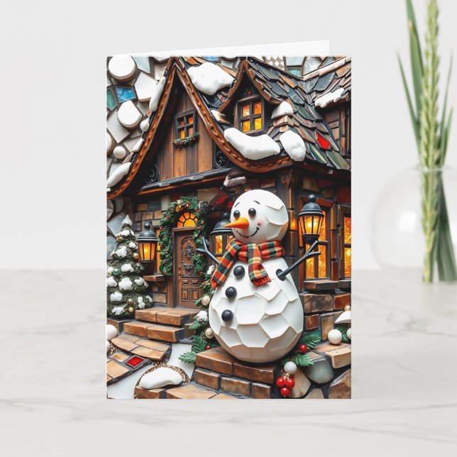 Gemütliches Weihnachtsmosaik Karte (Vorderseite)