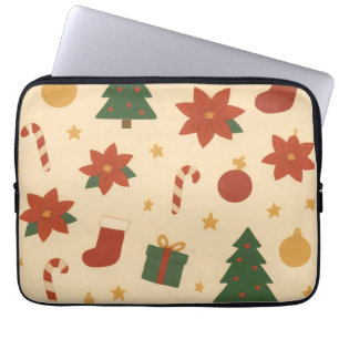 Gemütliches Weihnachtsmuster mit Geschenken und Bä Laptopschutzhülle