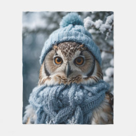 Gemütliches Whimsisches Winter Wonderland Owl Fleecedecke