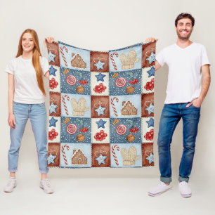 Gemütliches Winter-Patchwork-Weihnachten Fleecedecke