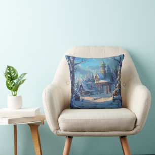 Gemütliches Winter-Schnee-Design Kissen