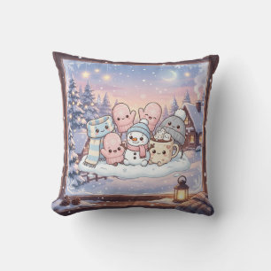 Gemütliches Winter-Schneemann-Kissen Kissen