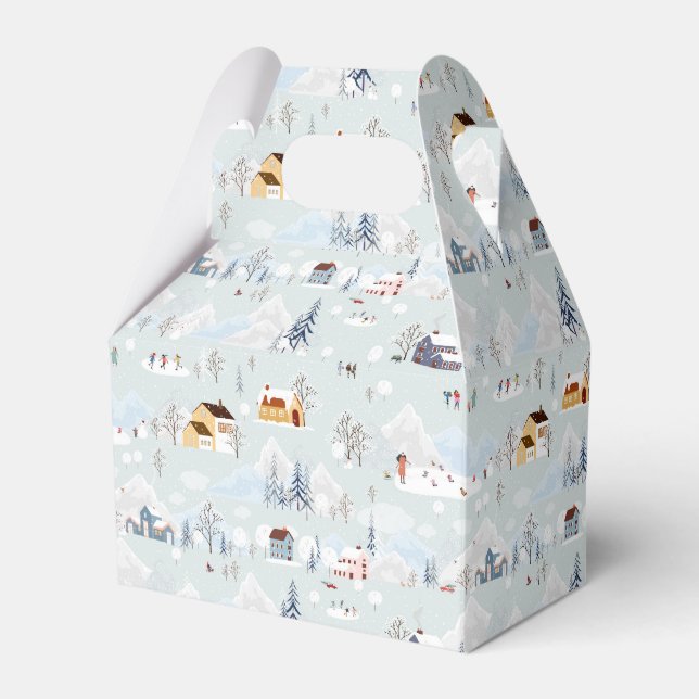 Gemütliches Winter Wonderland Ice Skaten Village M Geschenkschachtel (Vorderseite)