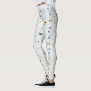 Gemütliches Winter Wonderland Ice Skaten Village M Leggings