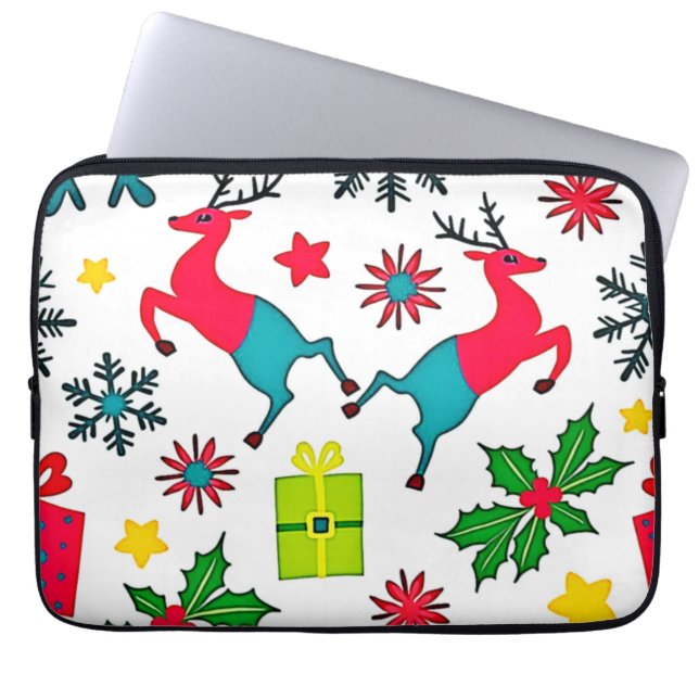 Gemütliches Winter-Wunder-Muster Traumdesign Laptopschutzhülle (Vorderseite)