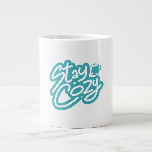 Gemütliches Winterangebot für den Herbst bleibe Jumbo-Tasse (Vorderseite)
