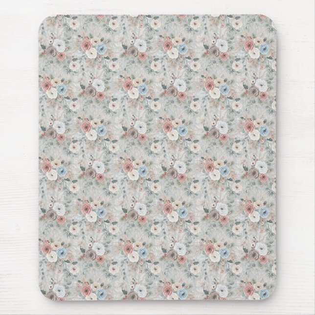 Gemütliches Winterblumenmuster Mousepad (Vorne)