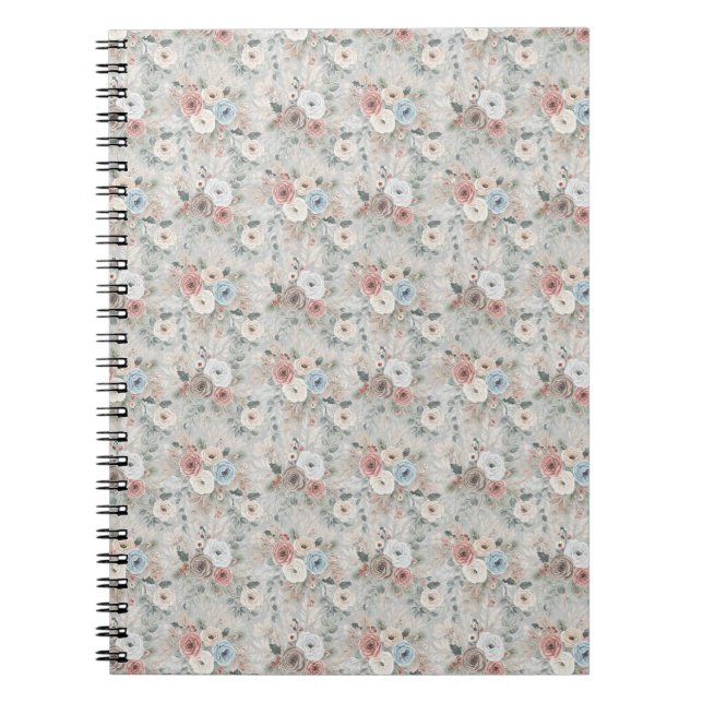 Gemütliches Winterblumenmuster Notizblock (Vorderseite)