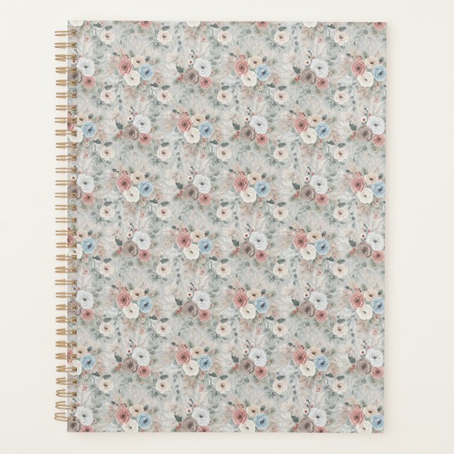 Gemütliches Winterblumenmuster Planer (Vorderseite)