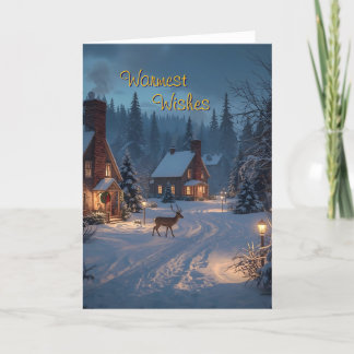 Gemütliches Winterdorf Weihnachts-Grußkarte Feiertagskarte