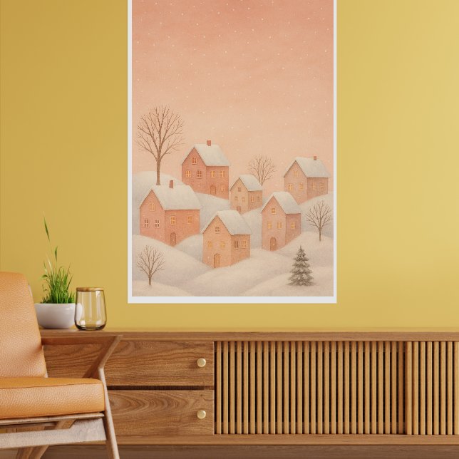 Gemütliches Winterdorfposter  Poster (Wohnzimmer 2)