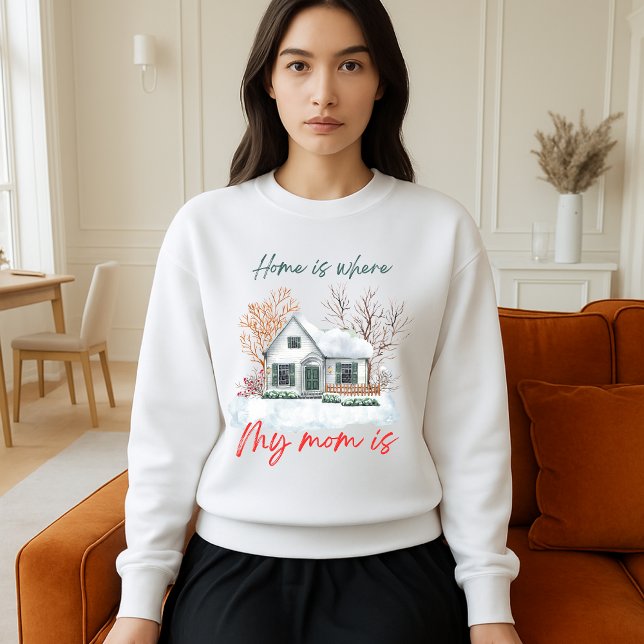 Gemütliches Winterhausdesign Watercolor Sweatshirt (Von Creator hochgeladen)