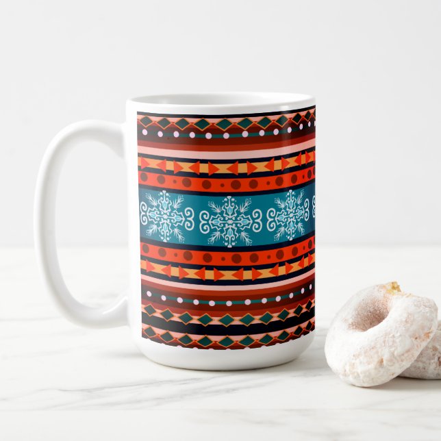 Gemütliches Wintermuster Kaffeetasse (Mit Donut)