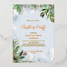 Gemütliches Winterschneegrün Weihnachts-Party