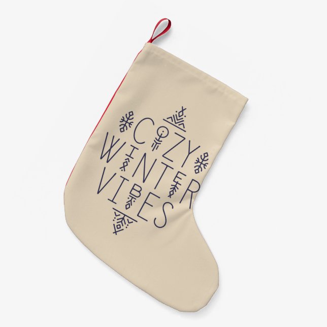 Gemütliches Wintervibes Design Kleiner Weihnachtsstrumpf (Vorderansicht (hängend))