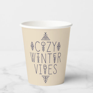 Gemütliches Wintervibes Design Pappbecher
