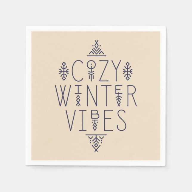 Gemütliches Wintervibes Design Serviette (Vorderseite)