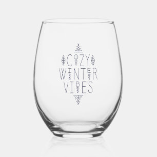Gemütliches Wintervibes Design Weinglas Ohne Stiel