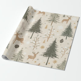 Gemütliches Winterwaldmuster Geschenkpapier