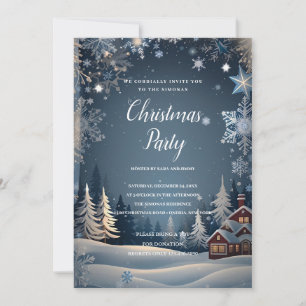Gemütliches Winterwunderland Weihnachten Party Einladung