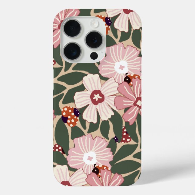 Gemütliches Woodland Ladybugs & Wildblume Earthy C Case-Mate iPhone Hülle (Rückseite)