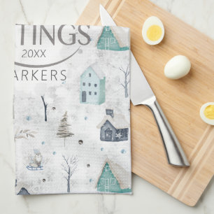 Gemütliches Zuhause Weihnachten Teal ID985 Geschirrtuch