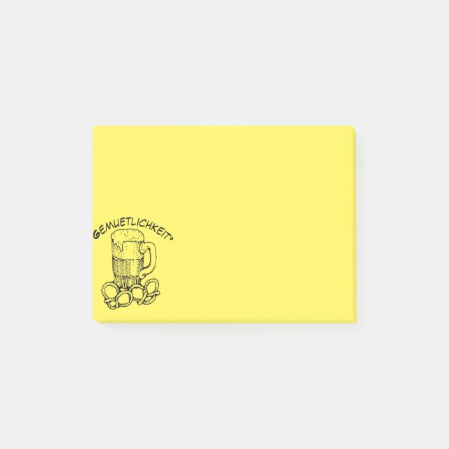"Gemütlichkeit" Post-it Klebezettel (Vorderseite)