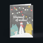 Gemütlichkeit | Vintag Snowman Feiertagskarte<br><div class="desc">Ändern Sie den Insidertext, um diese bezaubernde Weihnachtskarte nach Ihren Wünschen anzupassen, oder verlasse die süßen Gefühle genau so, wie sie sind. Die Inneneinrichtung der Karte ist mit hängenden Ziergegenständen und einem hübschen kleinen Vogel dekoriert. Außerhalb eines niedlichen Schneemanns wünscht Ihnen ein Freund und ein Liebhaber die herzlichsten Wünsche dieser...</div>