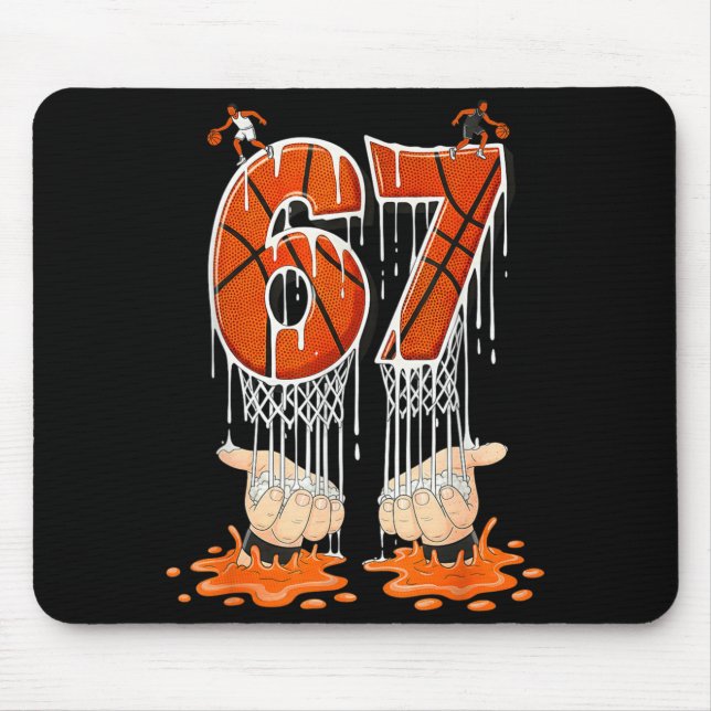 Gen Alpha Slang Kids 67 Basketball Ice Cream Drip  Mousepad (Vorne)