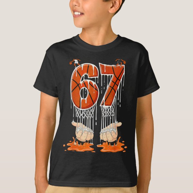 Gen Alpha Slang Kids 67 Basketball Ice Cream Drip  T-Shirt (Vorderseite)