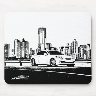 GEN-Coupé mit Stadt Scape Hintergrund Mousepad