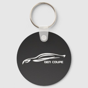 GEN-Coupé-weißes Silhouette-Logo Schlüsselanhänger