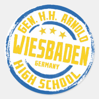 Gen HH Arnold High School Blau und Gold Runder Aufkleber