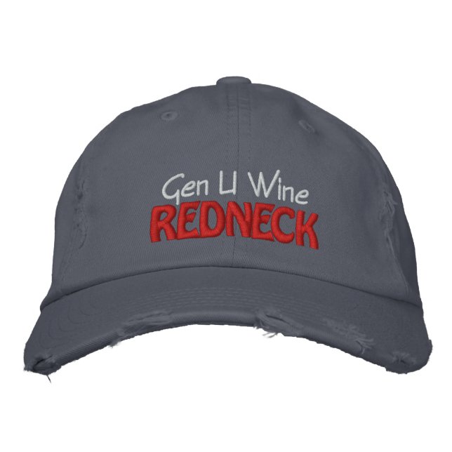 Gen U Wine REDNECK Bestickte Kappe (Vorderseite)