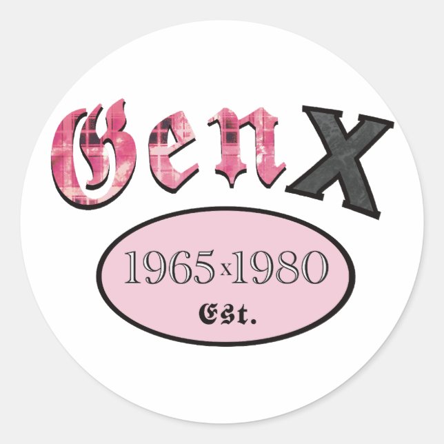 Gen X 1965-1980 Runder Aufkleber (Vorderseite)