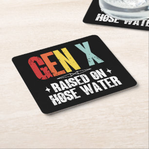 Gen X auf Schlauchwasser aufgezogen, Generation X Rechteckiger Pappuntersetzer
