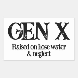 Gen X auf Schlauchwasser und Neglect-Aufkleber auf Rechteckiger Aufkleber